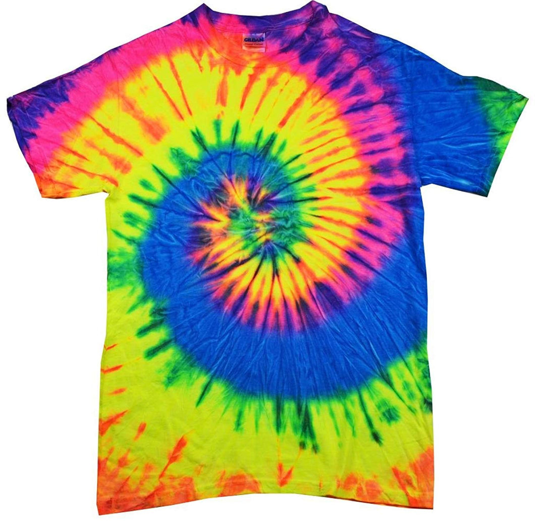 Kids Neon Tie Dye Youth T-shirt, Neon Rainbow